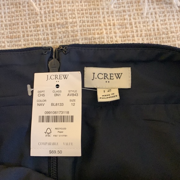 NWT J. Crew Mini Suiting Skirt in cotton weave - Picture 2 of 5
